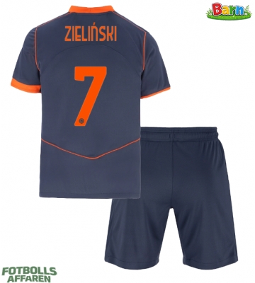 Inter Milan Piotr Zielinski #7 Tredjeställ Barn 2025-26 Kortärmad (+ Korta byxor)
